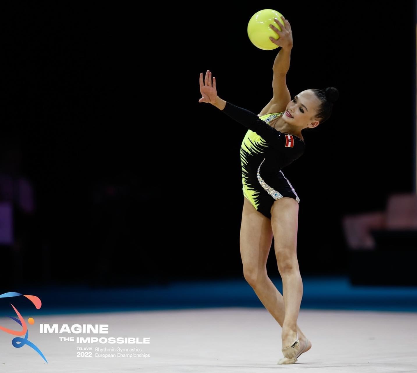 Maya Nickonchuk representing Austria in rhythmic gymnastics